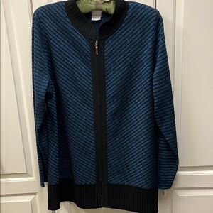 Exclusively Misook Women's Blue and Black Striped Jacket